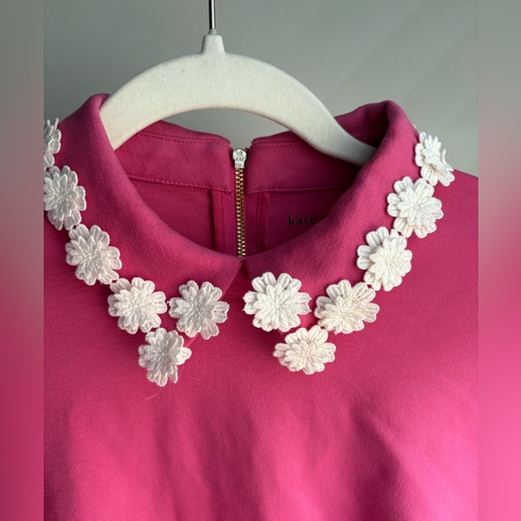 Kate Spade Pink Dress with Floral Collar size Medium - Picture 4 of 11